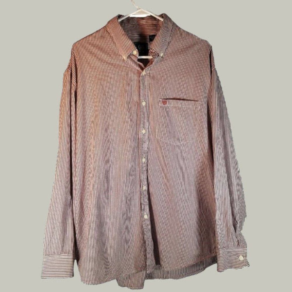Izod Men's Striped Button Down Long Sleeve Shirt